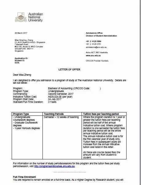 Congrats Zheng Ning Ning Letter