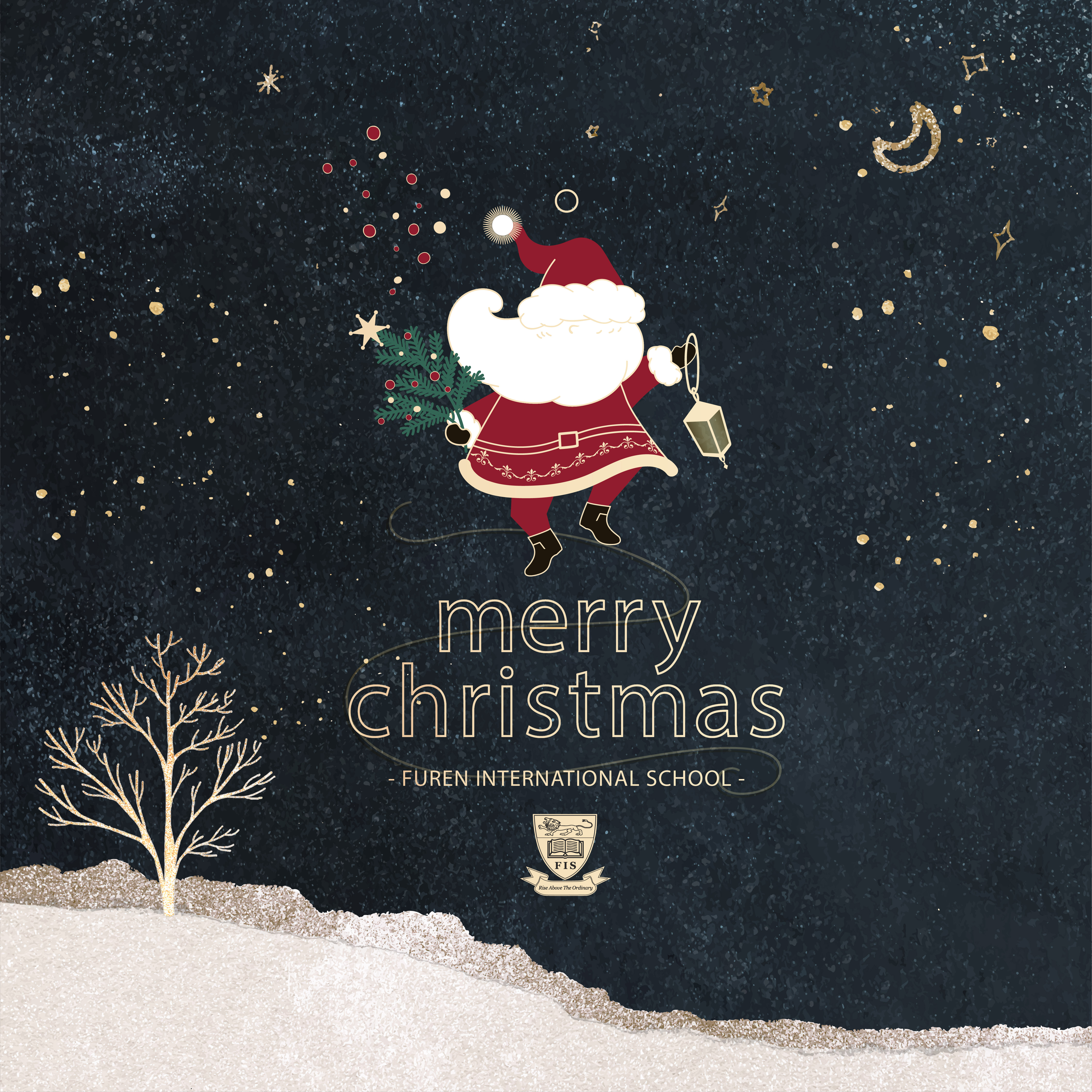 Ho Ho Ho Merry Christmas And Happy New Year Greeting Card