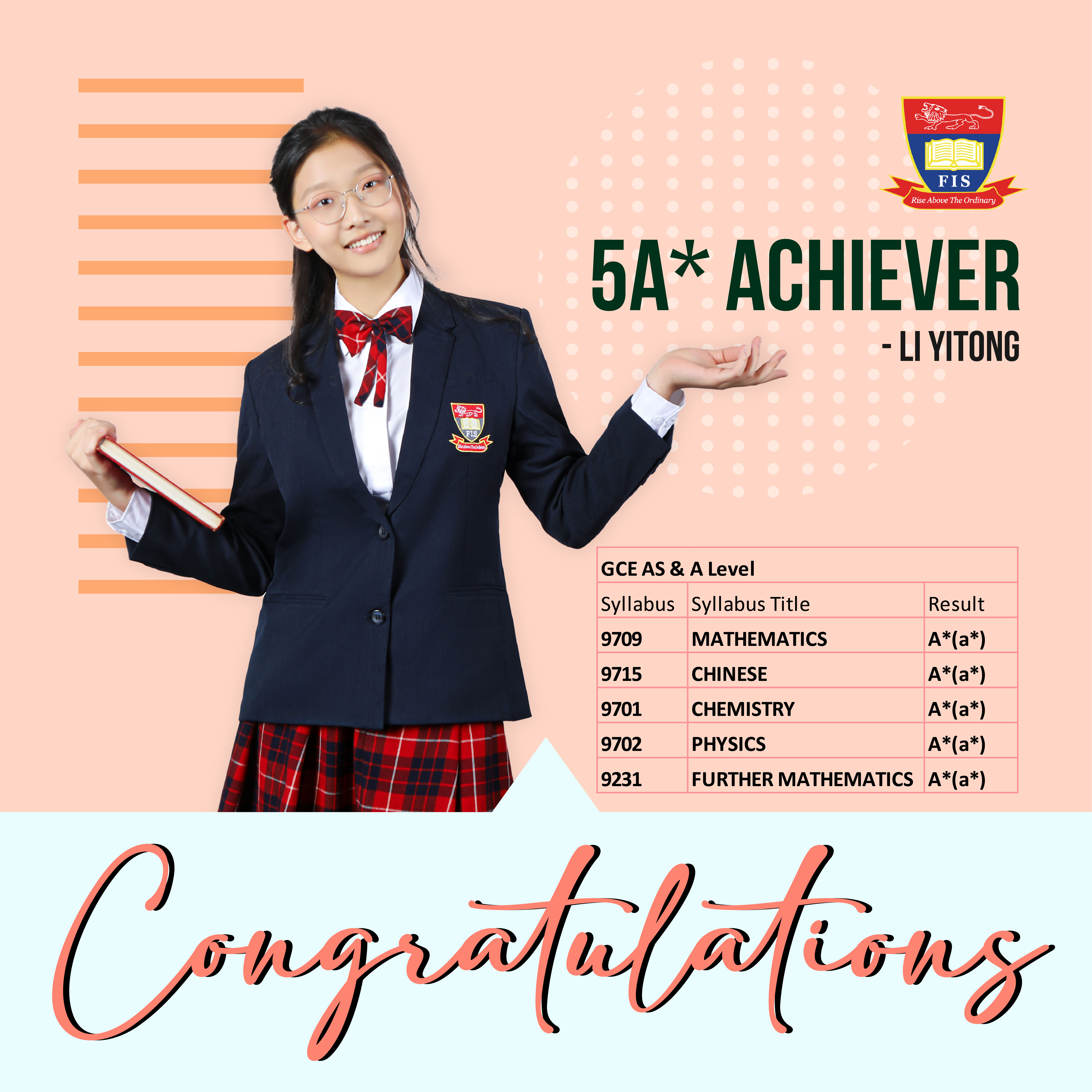 5A* Achiever – Li Yitong