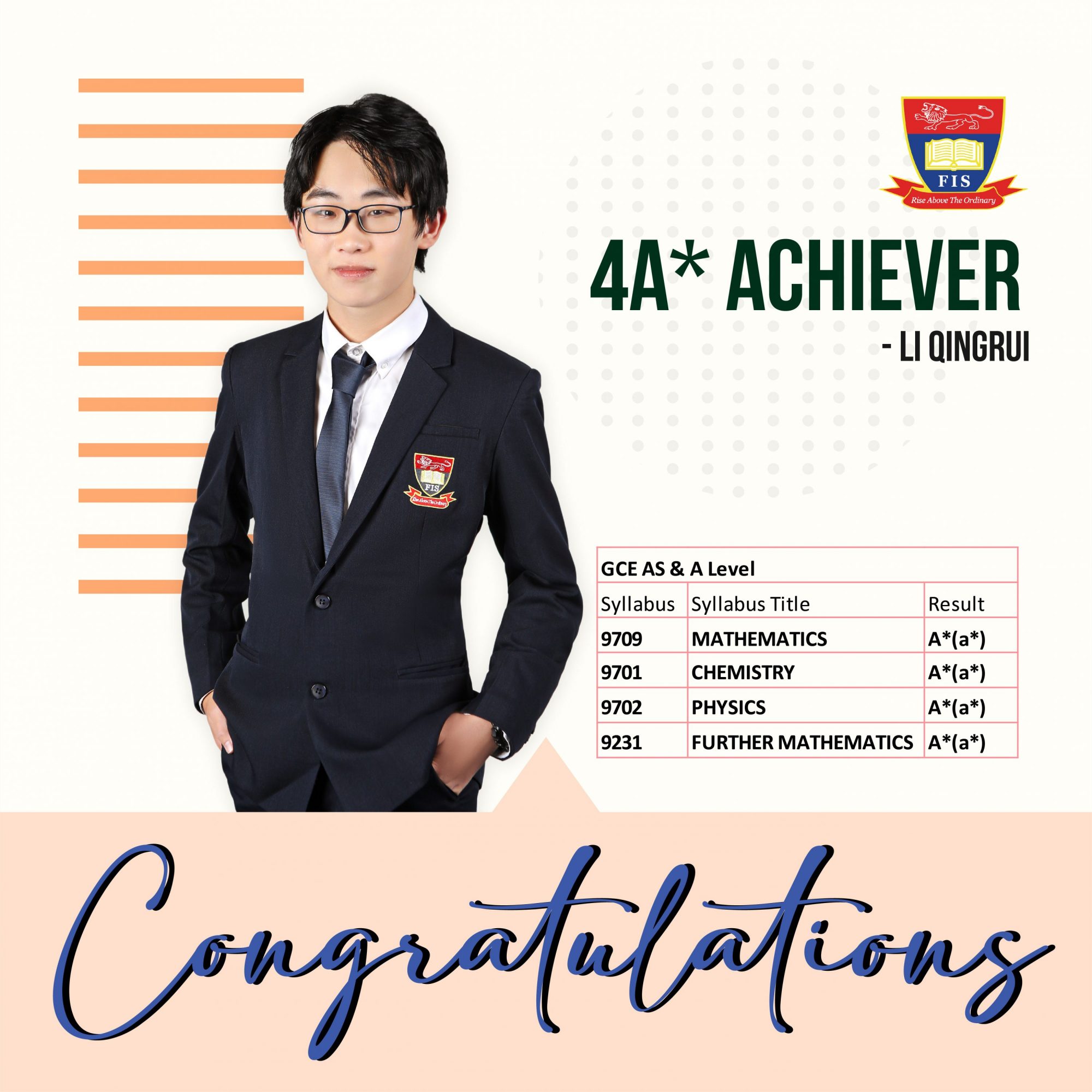 4A* Achiever – Li Qingrui