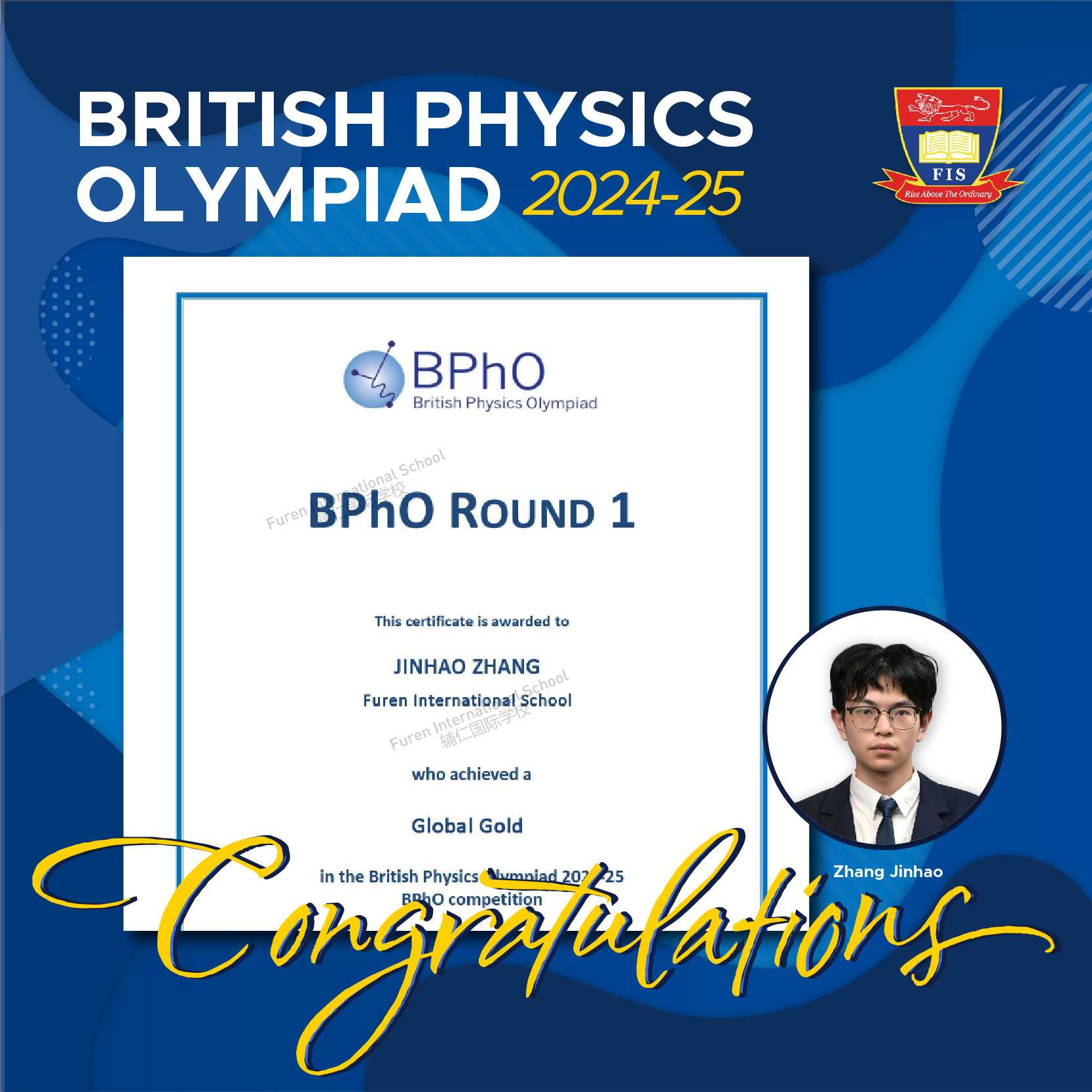 Global Gold Achiever British Physics Olympiad 2024/2025